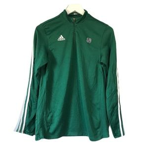 EUC Adidas green Notre Dame logo pullover M